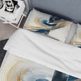 thumbnail image 4 of Designart "Swirling Blue and Gold Abstraction V" Modern Bedding Covert Set - Abstract Spirals Blue Abstract Bed Set With 1 Sham, 4 of 6