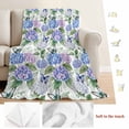 thumbnail image 5 of Purple Hydrangea Blanket Soft Cozy Warm Throw Blanket for Couch, Plush Fuzzy Flannel Fleece Blankets for Sofa, Spring Floral Elegant Pastoral Butterflies Bed Blankets Gifts for Men, 40"x50", 5 of 9