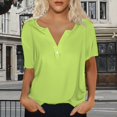 thumbnail image 6 of Bovemsi Women's Short Sleeved T Shirt V Neck Top Fashionable Casual Short Sleeved Shirt, Green Women's Summer Short Sleeve T-Shirts, M, 6 of 9