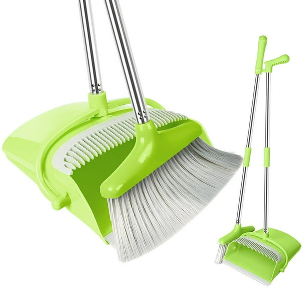 FGY Broom and Dustpan Set with Removable Handle for Indoor and Pet