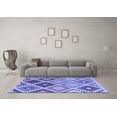 thumbnail image 3 of Ahgly Company Machine Washable Indoor Round Southwestern Blue Country Area Rugs, 8' Round, 3 of 4
