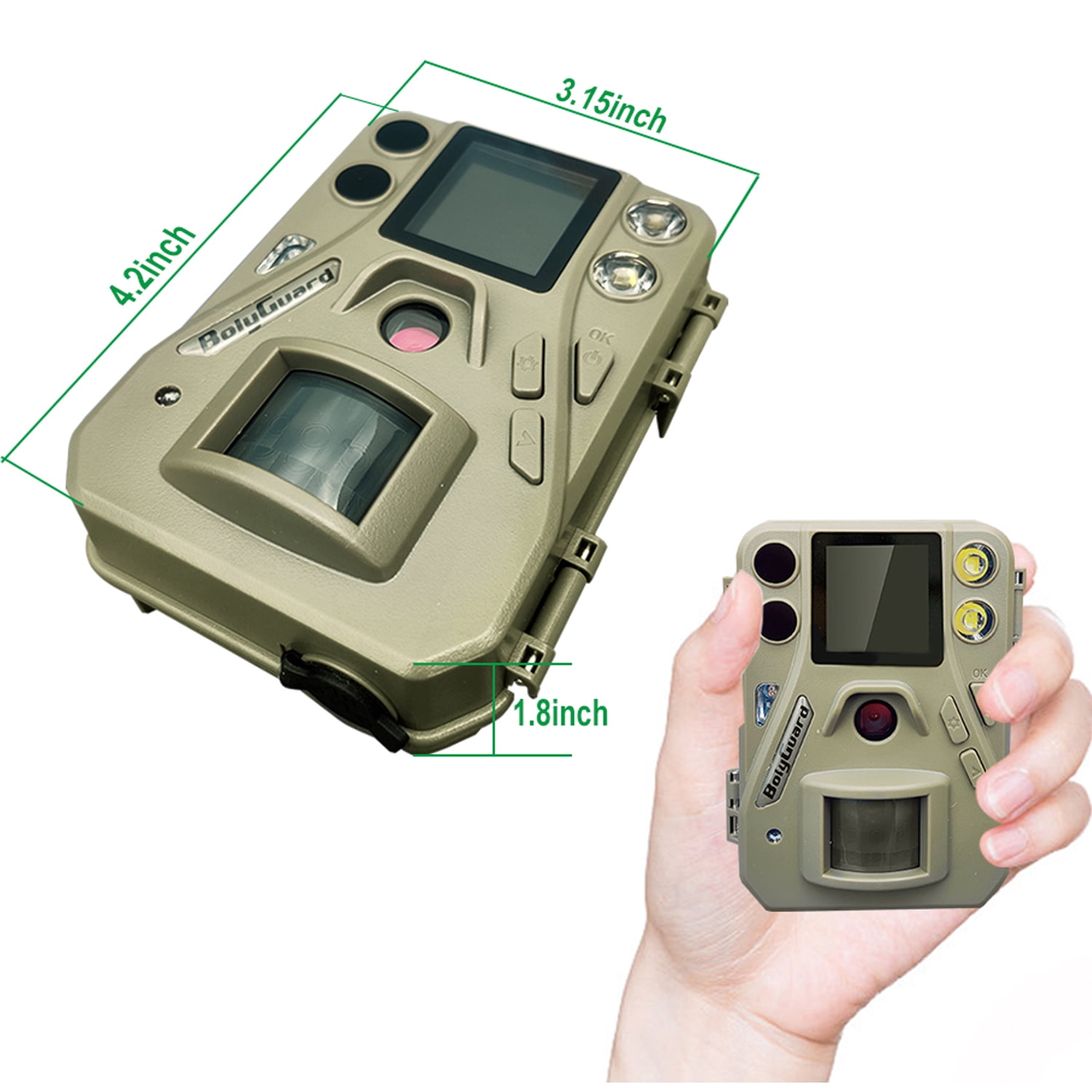 BOLY Trail Camera Twin Pack, 37MP 4K Video, 940nm Invisible IR and White LED Night Vision, Waterproof Wildlife Scouting Camera