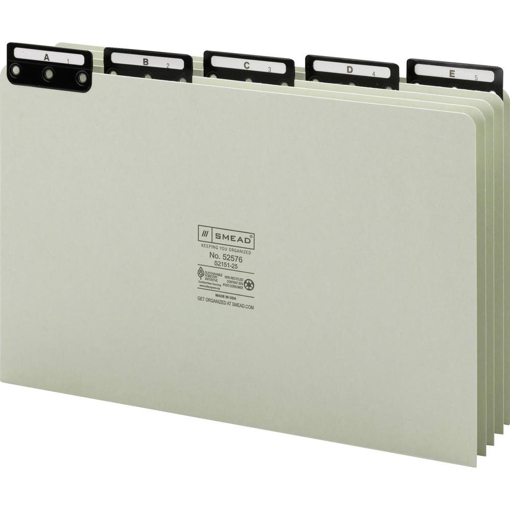 Smead Pressboard Guides, Alphabetic Indexed Sets 25 Tab(s)Printed A