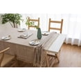 thumbnail image 3 of Nappe à Franges, Nappe à Carreaux en Coton et Lin, Nappe de Table Basse, Nappe Carrée Lavable, Housse de Table de Cuisine pour Table à Manger, 3 of 7