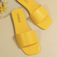 thumbnail image 4 of hopeusnice Womens Low Heel Round Toe Sandals Flats Shoes Mules Shoes Open Toe Slip on Comfortable Beach Shoes Yellow 35, 4 of 8