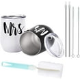 thumbnail image 5 of Mr and Mrs Wine Tumbler Set, Wedding Wine Tumbler, 12 Oz Insulated Stainless Steel Wine Tumbler for Newlyweds Couples Wife, Wedding Tumbler Idea for Bridal Showers Engagement, Set of 2, 5 of 6