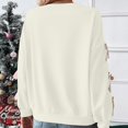 thumbnail image 4 of Valentine Tops for Women Long Sleeves Valentine Sweatshirt Trendy Bow Detail Shirts Plus Size Ladies Gift Tops White 2XL, 4 of 9