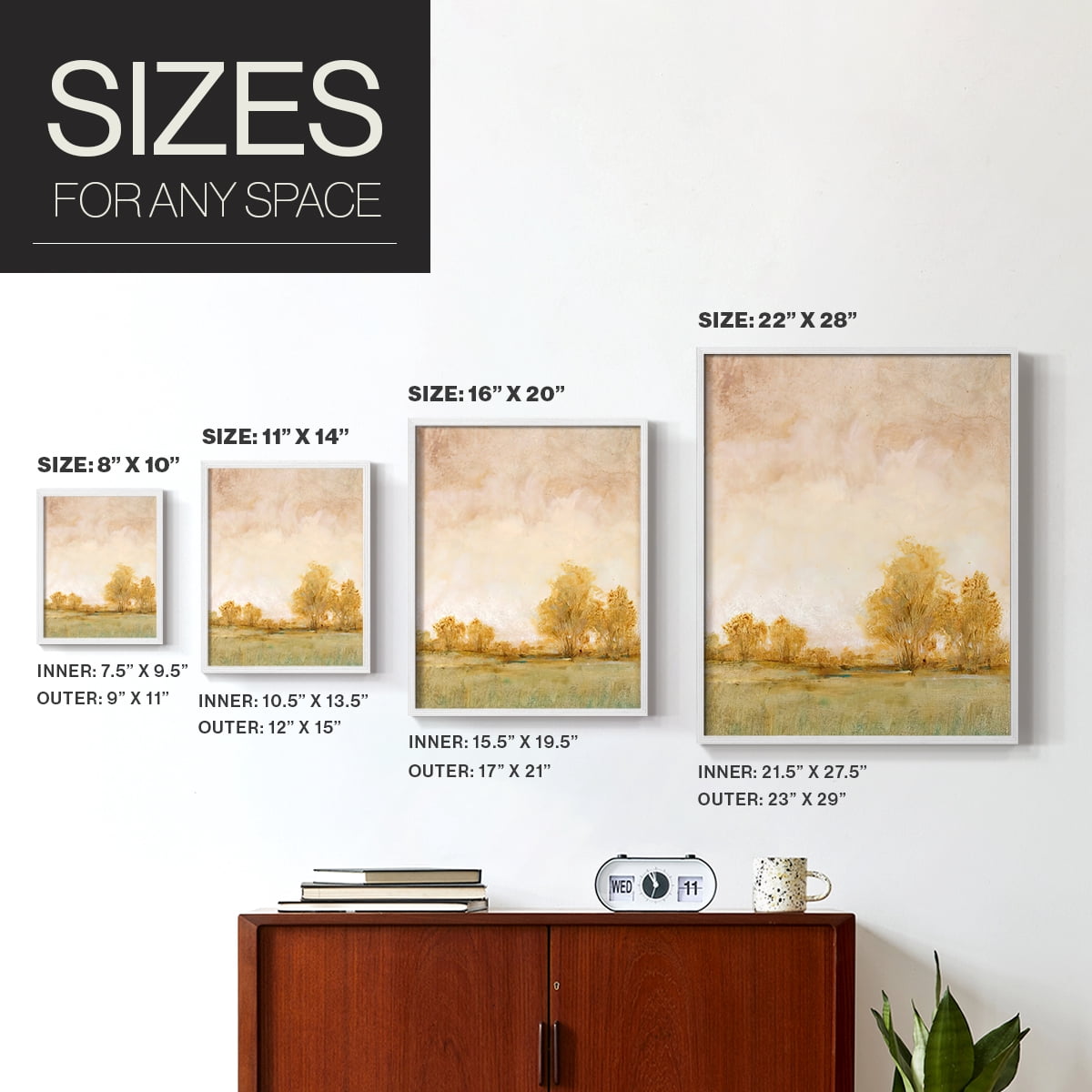 Carefree Day I Framed Print in White Solid Wood Framed Print No Nail Hanging