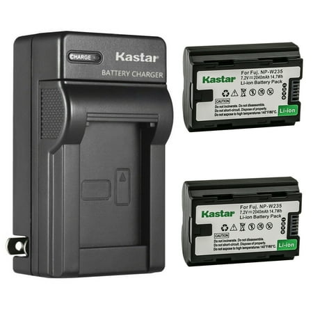 Kastar 2-Pack NP-W235 Battery and AC Wall Charger Replacement for Fujifilm NP-W235 Battery Fujifilm BC-W235 Battery Charger Fujifilm X-T5 Mirrorless Camera Fujifilm X-S20 Mirrorless Camera