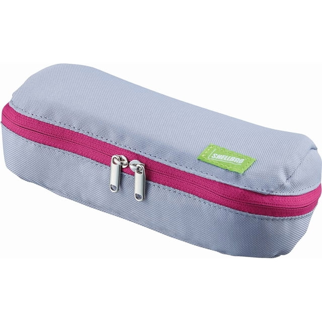 Estuche para lápices KOKUYO Shellbro de gran capacidad, gris y rosa
