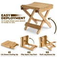 thumbnail image 6 of Sorbus Bamboo Folding Step Stool Bench, Natural, 6 of 8
