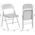 thumbnail image 2 of Twister.CK 2 Pack Folding Chairs, Metal Foldable Chair, for Indoor Outdoor Dining Room, Camping, Wedding, Commercial Banquet, Gray, 2 of 6
