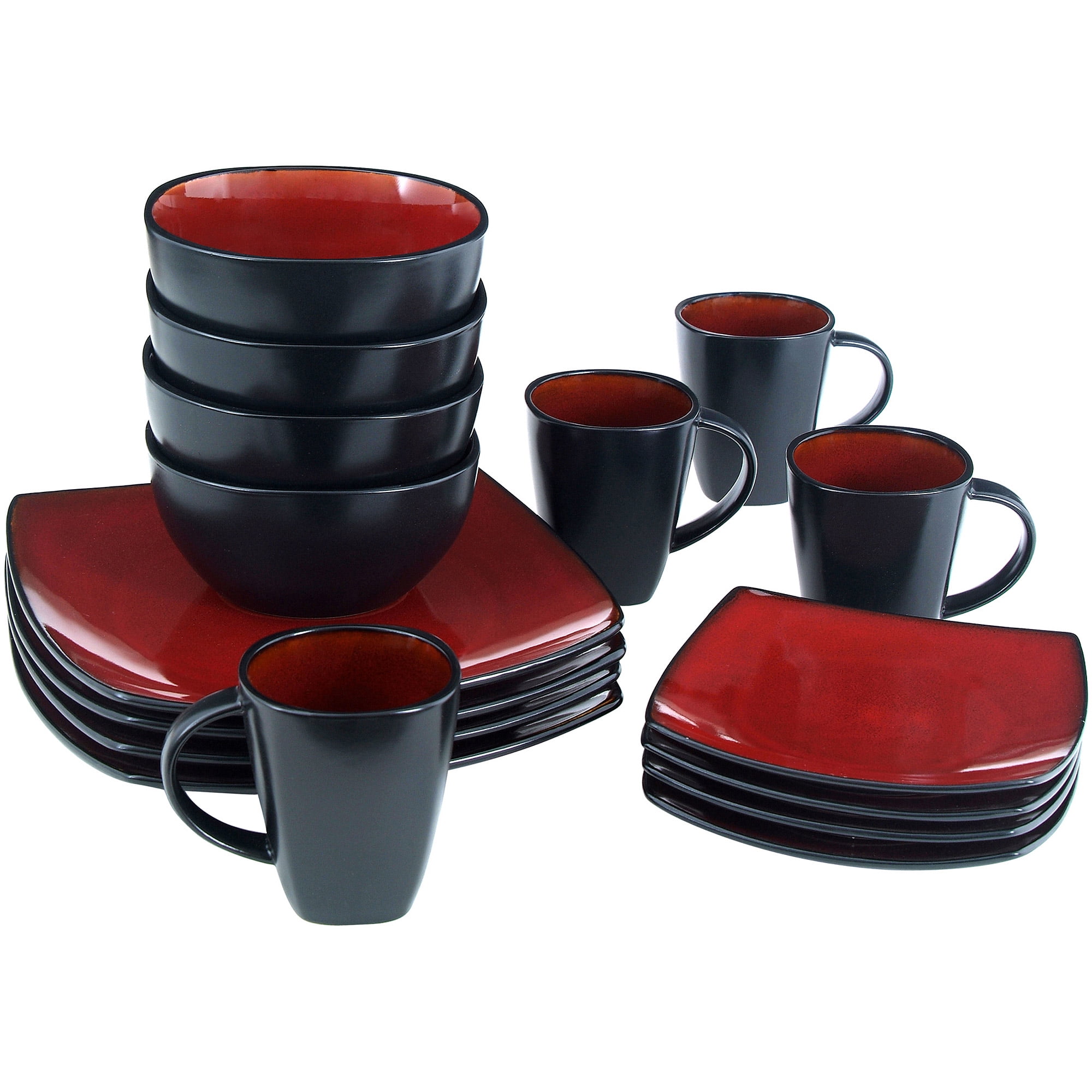 Better Homes Gardens 16 Piece Dinnerware Set Tuscan Red