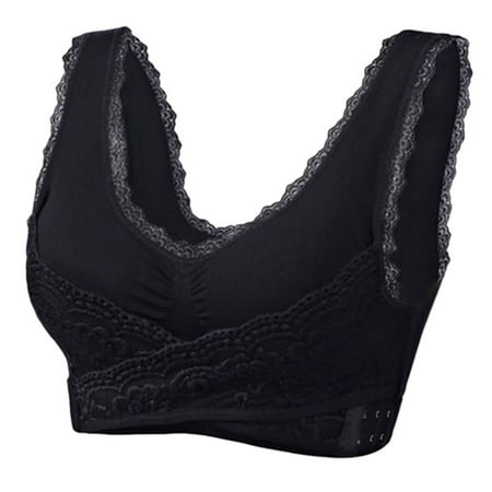 

DxhmoneyHX 2PC Kendally Bras for Women Front Cross Lace Push Up Daily Bra Gathered Breathable Wirefree Comfort Full Coverage Lingerie Bra