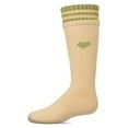 thumbnail image 5 of MeMoi Ribbed Cotton Blend "Heart and Stripes" Knee Sock - Girls - Female, 4, Winter White, 5 of 11