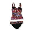 thumbnail image 2 of Profile Womens Aztec Foldover 2 Piece Tankini, Multicoloured, 32D, 2 of 2