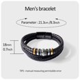 thumbnail image 2 of Braided Leather Bracelet for My Son “I Will Always Be With You” Men's Double Row Magnetic Closed Personalized Bracelet, Wristband Bracelet, Men's Leather Rope Bracelet Holiday Gift, 2 of 7