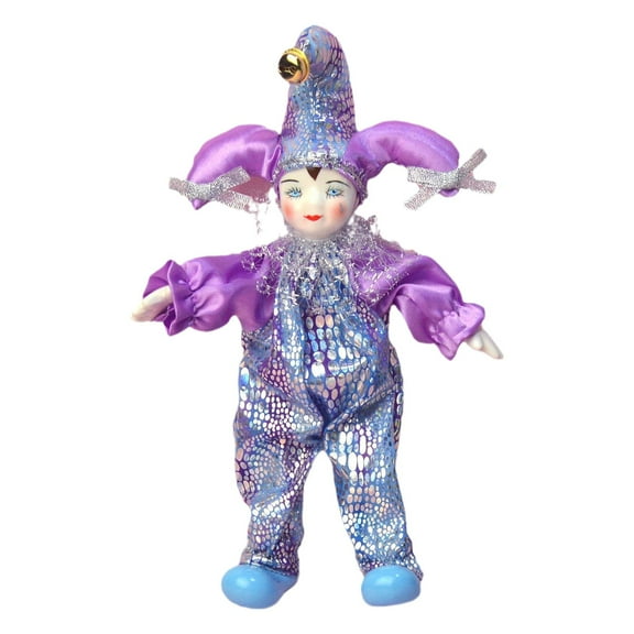 Kokiya Clown Doll Collectible Handpainted Lovely Flexible Arms and Legs Makeup Face for