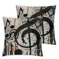 thumbnail image 2 of Acheng Music Not Throw Pillow Cover A Set Music Notes Icon Music Signs Square Decorative Throw Pillow Cushion Case for Home Couch Living Room Bed Sofa Car Pillowcase,2 Pcs White, 2 of 6