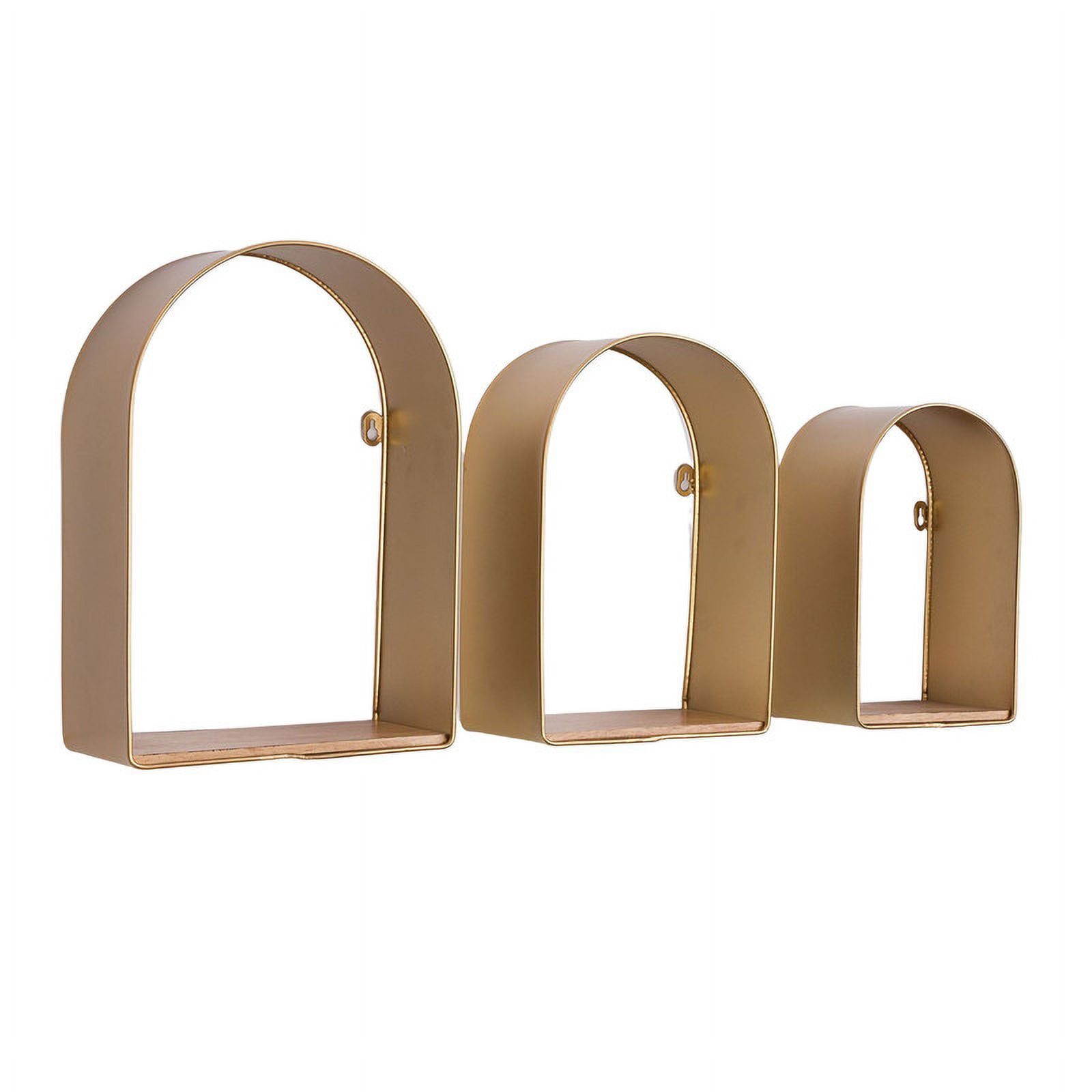 Aurelia Gold Arch Metal Modern Wall Shelf Set of 3
