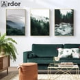 thumbnail image 5 of Póster de arte de pared con niebla, bosque y montaña de Escandinavia, impresión artística de paisaje natural, citas, pintura en lienzo, imágenes modernas, decoración del hogar, 5 of 5