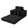 thumbnail image 2 of 52.4" Boneless Chaise Lounge Chair Indoor-Oversized Cloud-Like Cozy Comfy Modular 3-In-1 Sofa Bed for Reading, Living Room& Bedroom Corduroy Couch Sleeper (Black), 2 of 11