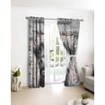 thumbnail image 3 of Black Cow Floral Blackout Curtains for Bedroom/Living Room, Thermal Insulated Kitchen Curtains, Grey Ombre Farmhouse Animals Grommet Darkening Window Treatment Drapes 42"x84"x2, 3 of 8