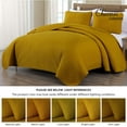 thumbnail image 3 of Chezmoi Collection Avon Diamond Geometric Solid Cotton Lightweight Quilt for All Seasons, 3-Piece Quilt Set, Queen, Mustard Yellow, 3 of 9