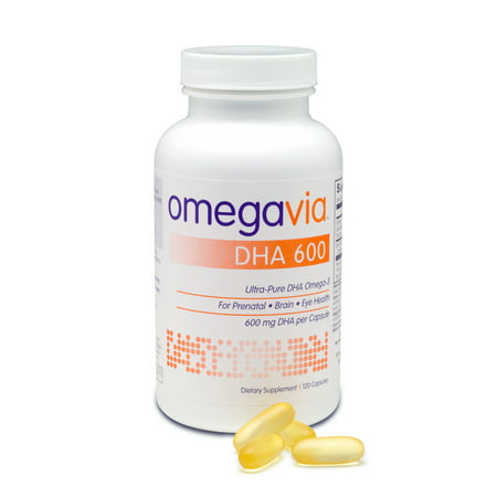 OmegaVia DHA 600 Ultra-Pure Omega-3 Capsules, 600 Mg, 120