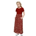 thumbnail image 1 of Tranfacy Robes d'Été pour Ados, Robes pour Filles Taille 10-12, Robe à Manches Courtes pour Enfants à Col Rond avec Poche, Longues Robes à Rayures Mode, 1 of 6
