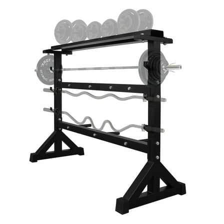 Dumbbell Rack, Multifunctional Weight Rack for Dumbbells & Barbell - Heavy Duty Storage Organizer Stand for Home Gym Indoor Fitness   Black   Gym   Steel
