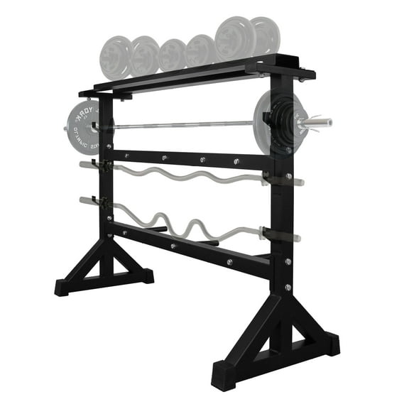 Dumbbell Rack, Multifunctional Weight Rack for Dumbbells & Barbell - Heavy Duty Storage Organizer Stand for Home Gym Indoor Fitness   Black   Gym   Steel