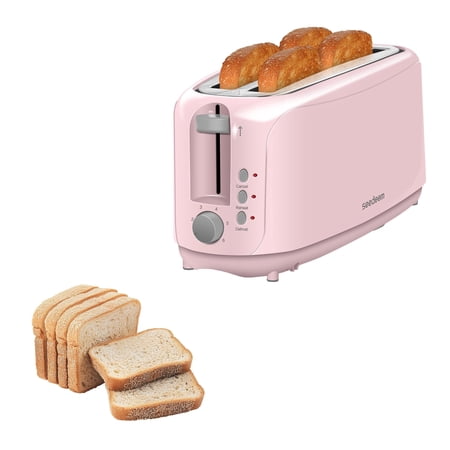 ?Ultra-Slim Space-Saving?4-Slice Long Slot Toaster, Dual 10-Inch Slots, 6 Shade Settings with Cancel/Reheat/Defrost, Removable Crumb Tray, Easy to Store Vertically