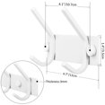 thumbnail image 4 of Dseap Sturdy Coat Rack with 2 Dual Hooks,Heavy Duty Wall Mounted Metal Hook Rail for Clothes Backpacks in Entryway,White 2 Pack, 4 of 5