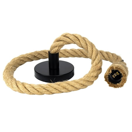 

E27 Home Lighting Pendant Lamp Base DIY Loft Chandelier Linen Rope Vintage