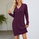 thumbnail image 1 of Vestido De Suéter De Invierno Jerseys básicos de ganchillo para mujer, informal, Sexy, de color sólido, ajuste holgado, traje de vacaciones Cgtredaw Púrpuraxl para Mujer, 1 of 1
