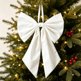 thumbnail image 5 of Large White Bow Christmas Decoration Giant Bow Decor Velvet Ribbon Ornament, 9.8 x 7 Inch Christmas Tree Topper for Indoor Home Wedding Party Room Holiday Display, 5 of 5