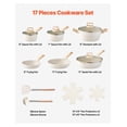 thumbnail image 2 of 17 Piece Pots and Pans Set, Nonstick Cookware Set, Induction Ready, Kitchen & RV Cooking - Frying Pans, Sauce Pans, Stockpot with Lids & Protectors, White, 2 of 6