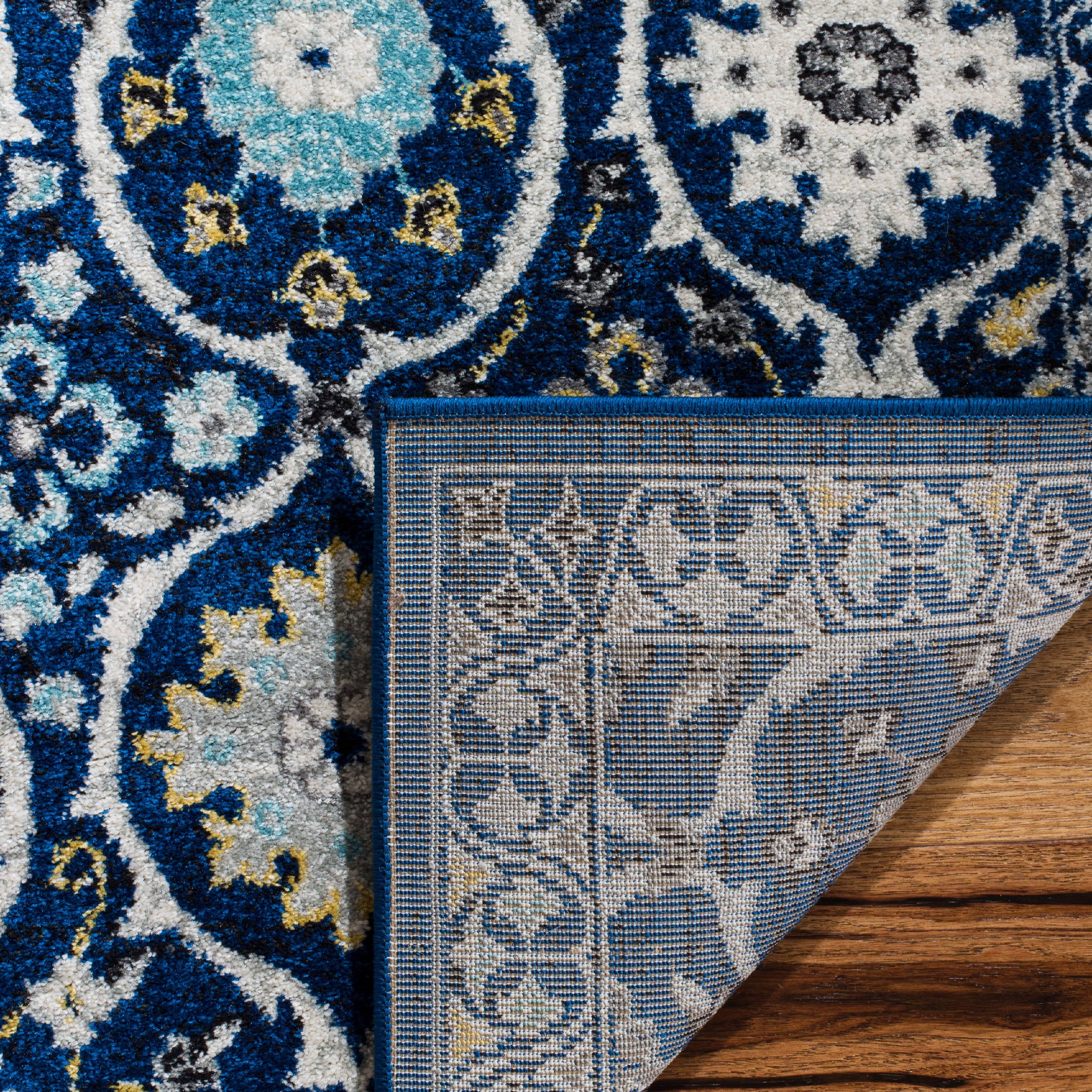 SAFAVIEH Evoke Charlotte Floral Geometric Area Rug, Royal/Ivory, 10' x 14'