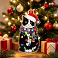 thumbnail image 6 of 2026 Christmas Home Party Decoration Cute Christmas Tree Decorations Flat Printed Acrylic Christmas Hanging Ornaments Lovely Pet Pendant For Xmas Party Home Indoor Holiday Decor, 6 of 8