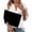 Black, variant on Women's Color Block Tops Half Zip V Neck T Shirts 3/4 Length Sleeve Loose Fit Blouse Summer Fashion Tunic Tops Purple M