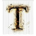 thumbnail image 3 of Ambesonne Letter T Shower Curtain, Schorching Hot Sign T, 69"Wx70"L, Tan Black Orange, 3 of 3