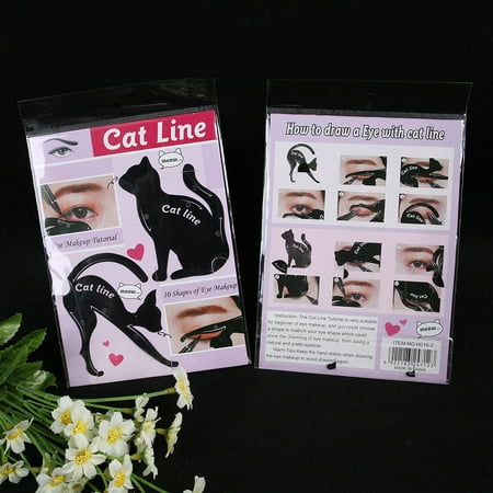2Pcs Women Cat Line Pro Eye Makeup Tool Eyeliner Stencils Template Shaper