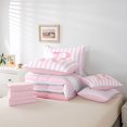 thumbnail image 6 of Manfei Pink Line Geometric Pattern 7-Piece Twin Bedding,Personalized Monogrammed R Bedding Comforter Set,Pink Reversible, 6 of 7
