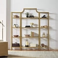 thumbnail image 4 of Elegant 3-Tier Etagere Set - Glass & Metal Display Shelves - Antique Gold Finish - Home Decor Storage, 4 of 10