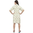 thumbnail image 4 of Bimba Women Floral Printed Short Sleeve Brown Sleepshirt Nightwear With Pockets - 14, 4 of 5