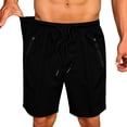 thumbnail image 2 of Men's Quick Dry Mesh Athletic Shorts, Casual Elastic Waist Drawstring Workout Shorts with Zipper Pockets, Lightweight Breathable Gym Running Sports Shorts for Men, Summer Loose Fit Activewear Shorts, 2 of 7