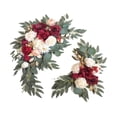 thumbnail image 3 of 2 guirnaldas de arco de boda con flores artificiales, adorno colgante para decoración del hogar, telón de fondo floral para decoración de puerta de Rojo, 3 of 8