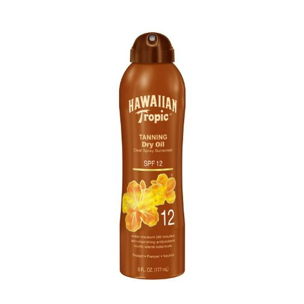 Hawaiian Tropic Bronzage Sec Huile Spray Clair Crème Solaire SPF 12 6 oz (Pack de 3)