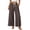 Brown, variant on Women's Contrast Stitch Wide Leg Pants, Elastic Drawstring Waist, Loose Casual Trousers with Pockets Brown M